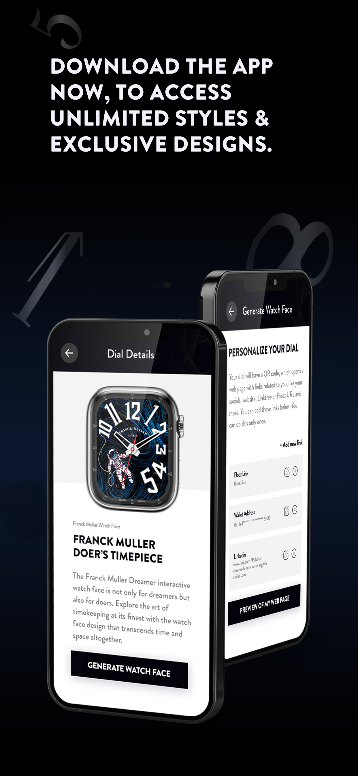 Franck Muller UI Screenshot